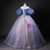 Blue Tulle Ball Gown Off the Shoulder Quinceanera Dress