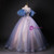 Blue Tulle Ball Gown Off the Shoulder Quinceanera Dress