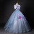 Blue Tulle Sequins Bow Quinceanera Dress