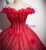 Rose Red Ball Gown Tulle Beading Quinceanera Dress