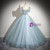 Light blue Tulle Short Sleeve Quinceanera Dress