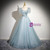 Light blue Tulle Short Sleeve Quinceanera Dress