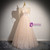 Champagne Tulle Sequins Short Sleeve Quinceanera Dress