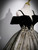 Black Tulle Velvet Sequins Straps Quinceanera Dress