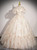 Champagne Tulle Print Off the Shoulder Beading Quinceanera Dress