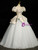Blue Tulle Short Sleeve Quinceanera Dress