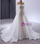 White Tulle Sequins Long Sleeve Wedding Dress With Detachable Neck