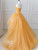 Orange Tulle Lace Strapless Hi Lo Prom Dress