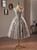 Gray Tulle Sequins Straps Homecoming Dress