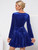 U-neck Trumpet Sleeve Velvet Dress