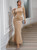 Round Neck Champagne Slim Dress
