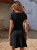 Square Neck Short Sleeve Solid Color Dress