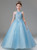 Blue Tulle Sequins Halter Beading Flower Girl Dress