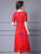 Red Short Sleeve Sequins Lace Mother Of The Bride Dress