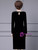 Black Long Sleeve Velvet Beading Mother Of The Bride Dress