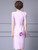 Pink Purple Satin Short Sleeve Mother Of The Bride Dress