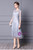 Gray Beading Tulle Embroidery Short Sleeve Mother Of The Bride Dress