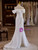 White Mermaid Off the Shoulder Pleats Split Wedding Dress