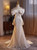 Ivory Mermaid Lace Bow Wedding Dress