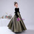 Black Velvet Long Sleeve Bow Flower Girl Dress