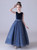 Blue Tulle Sequins Velvet Flower Girl Dress