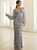 In Stock:Ship in 48 Hours Gray V-neck Long Sleeve Sequins Party Dress