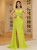 In Stock:Ship in 48 Hours Green Spaghetti Straps Pleats Party Dress