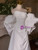 A-line White Pleats Long Wedding Dress