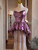Purple Mermaid Sequins Strapless Prom Dress