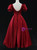 Burgundy Satin Short Sleeve Prom Dress Burgundy Satin Short Sleeve Prom Dress