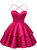 Sexy Fuchsia Satin Spaghetti Straps Homecoming Dress