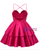 Sexy Fuchsia Satin Spaghetti Straps Homecoming Dress