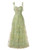 Green tulle prom dress with embroidery lace straps and sweetheart neckline front view