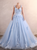 Light Blue Tulle 3D Flower Lace Quinceanera Dress