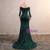 Green Mermaid Sequins Off the Shoulder Long Sleeve Prom Dress