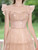 Champagne Pink Tulle Butterfly Prom Dress