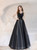 Black Tulle Sequins Spaghetti Straps Prom Dress