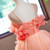 Orange Tulle Spaghetti Straps Tiers Flower Homecoming Dress