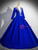 Royal Blue Velvet Long Sleeve Quinceanera Dress
