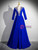 Royal Blue Velvet Long Sleeve Quinceanera Dress