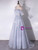Blue Tulle Sequins Appliques Prom Dress
