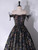 Colorful Black Sequins Off the Shoulder Prom Dress
