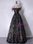 Colorful Black Sequins Off the Shoulder Prom Dress