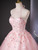 Pink Tulle Halter Flower Quinceanera Dress