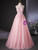Pink Tulle Halter Flower Quinceanera Dress