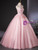 Pink Tulle Halter Flower Quinceanera Dress
