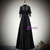 Black Satin Lace Short Sleeve Prom Dress Black Satin Lace Short Sleeve Prom Dress
