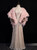 Champagne Sequins Halter Beading Prom With Feather Shawl