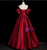 Adorable Burgundy Satin Off the Shoulder Prom Dress
