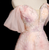 Pink Tulle Flower Beading Prom Dress